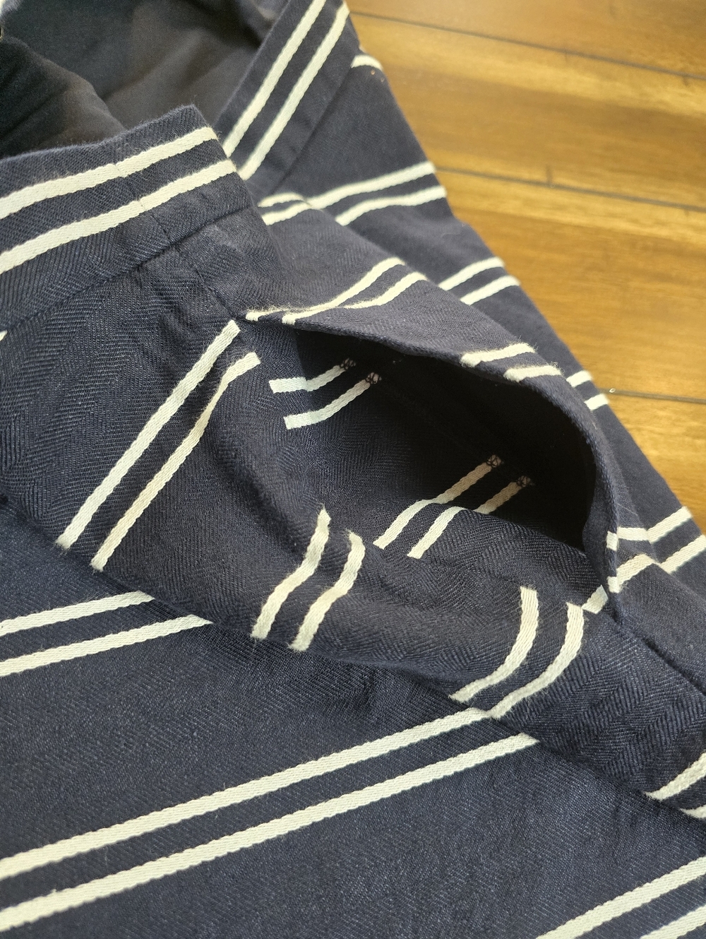 Talbots Dobby-Weave Stripe Midi Skirt Navy White Size 6 - Picture 4 of 11